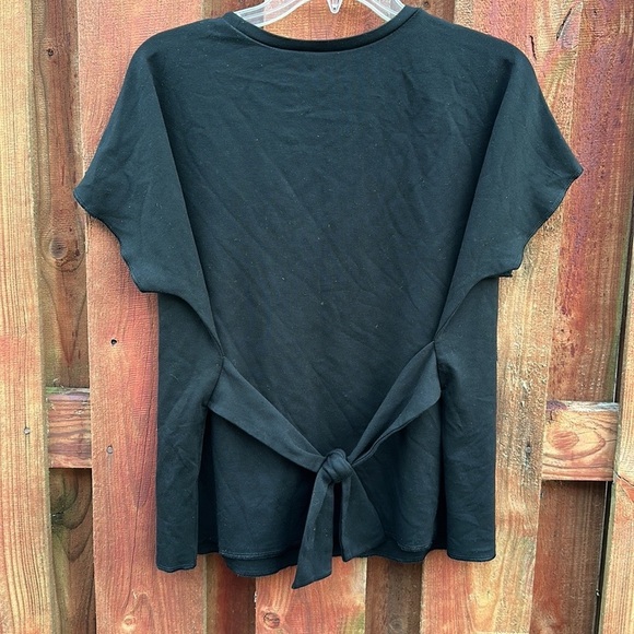 Express Black Tie Back Blouse Short Sleeve Size M - Picture 3 of 4